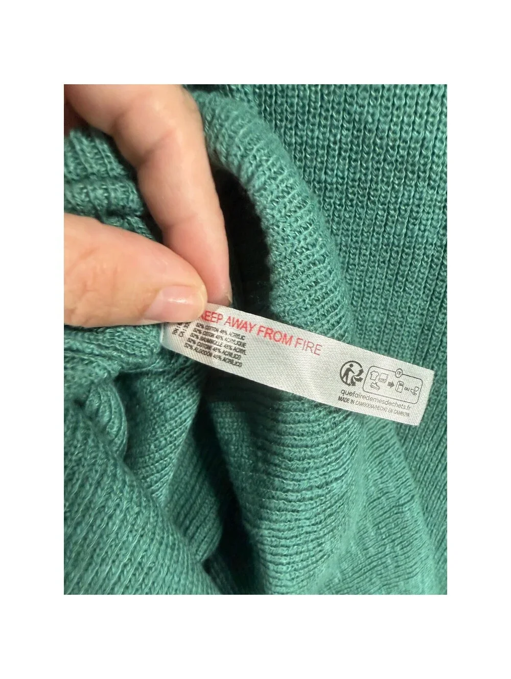 Free People Beach Oversized Rib Knit Sweater Teal Green Crew Neck Pullover Large